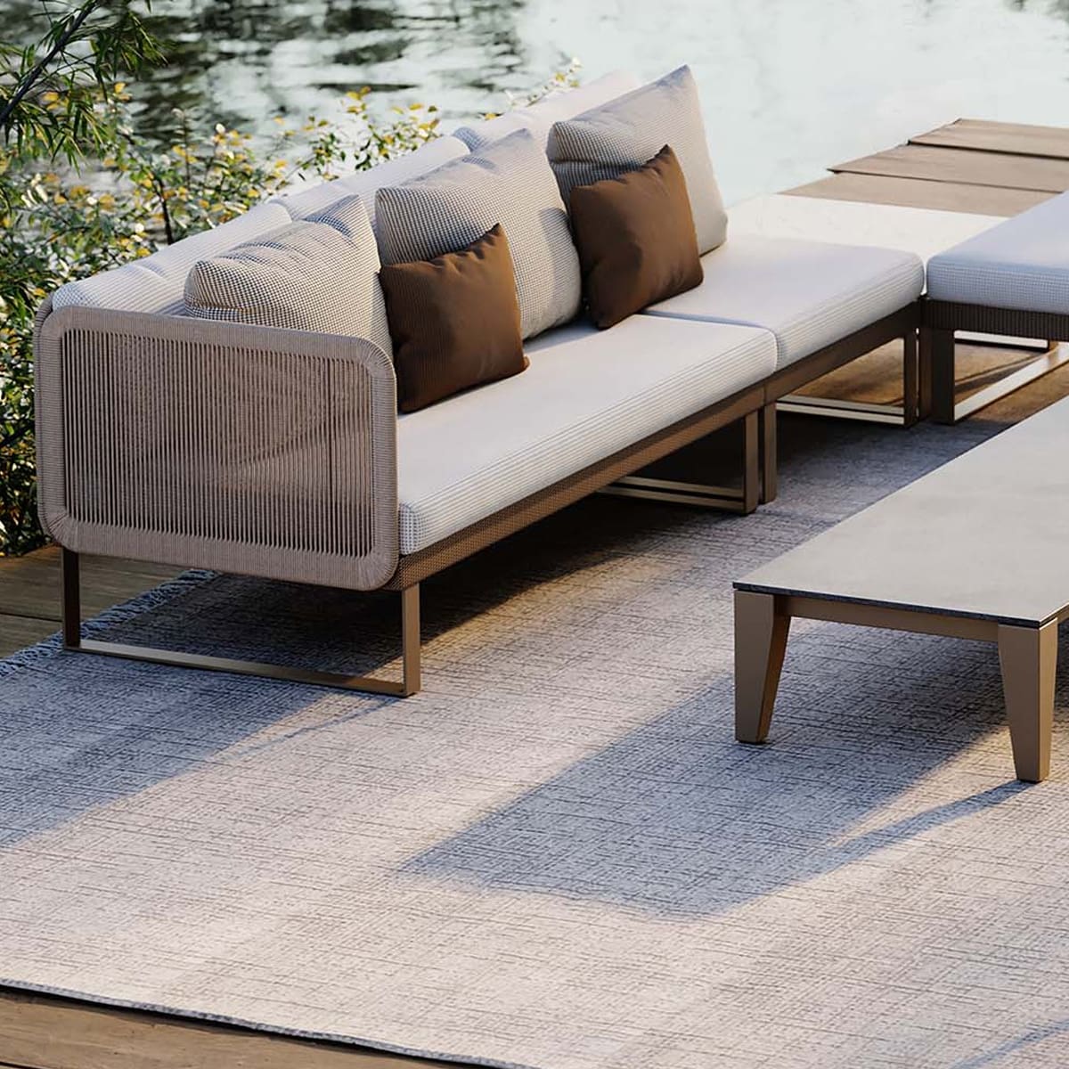 SIFAS KOMFY Rope – modulare Outdoor-Lounge mit gewebtem Polyesterseil