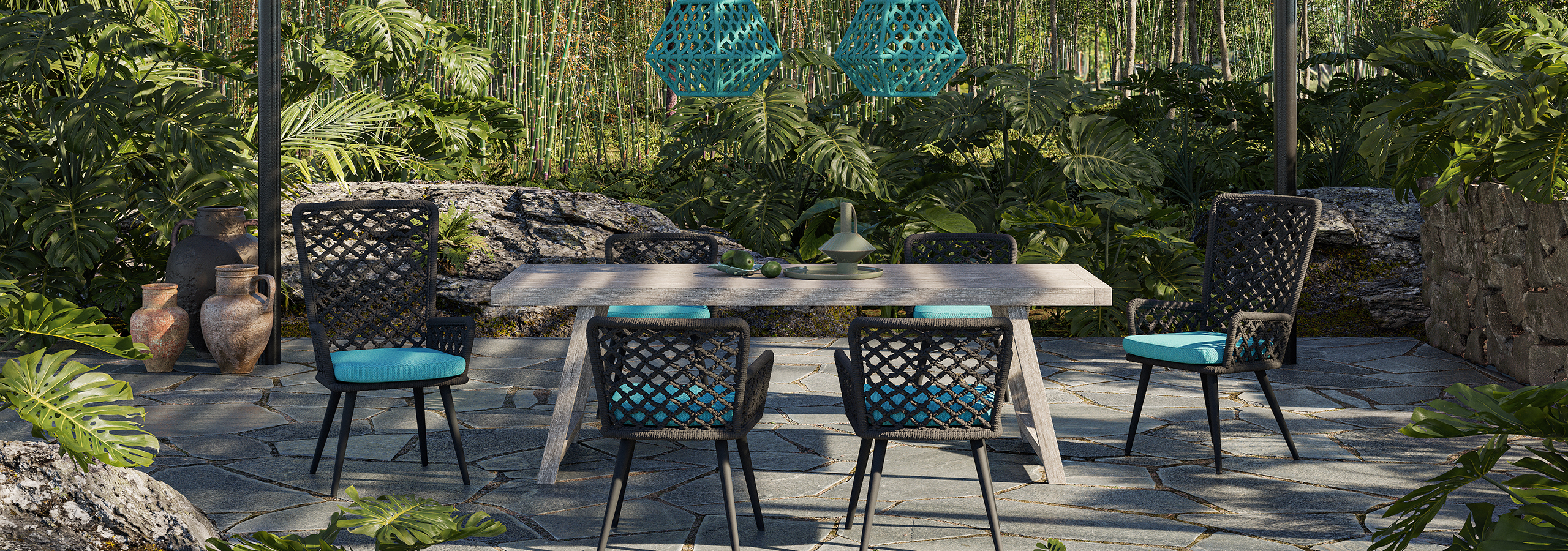 SIFAS RIVIERA Outdoor-Möbel – großzügige Loungemöbel mit elegantem Flechtwerk