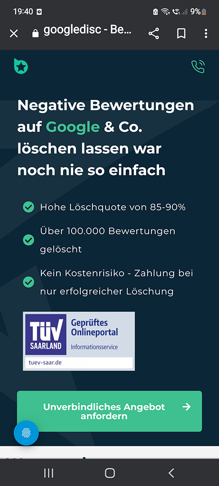 Beispiel: Bewertungen kaufen – Paketübersicht