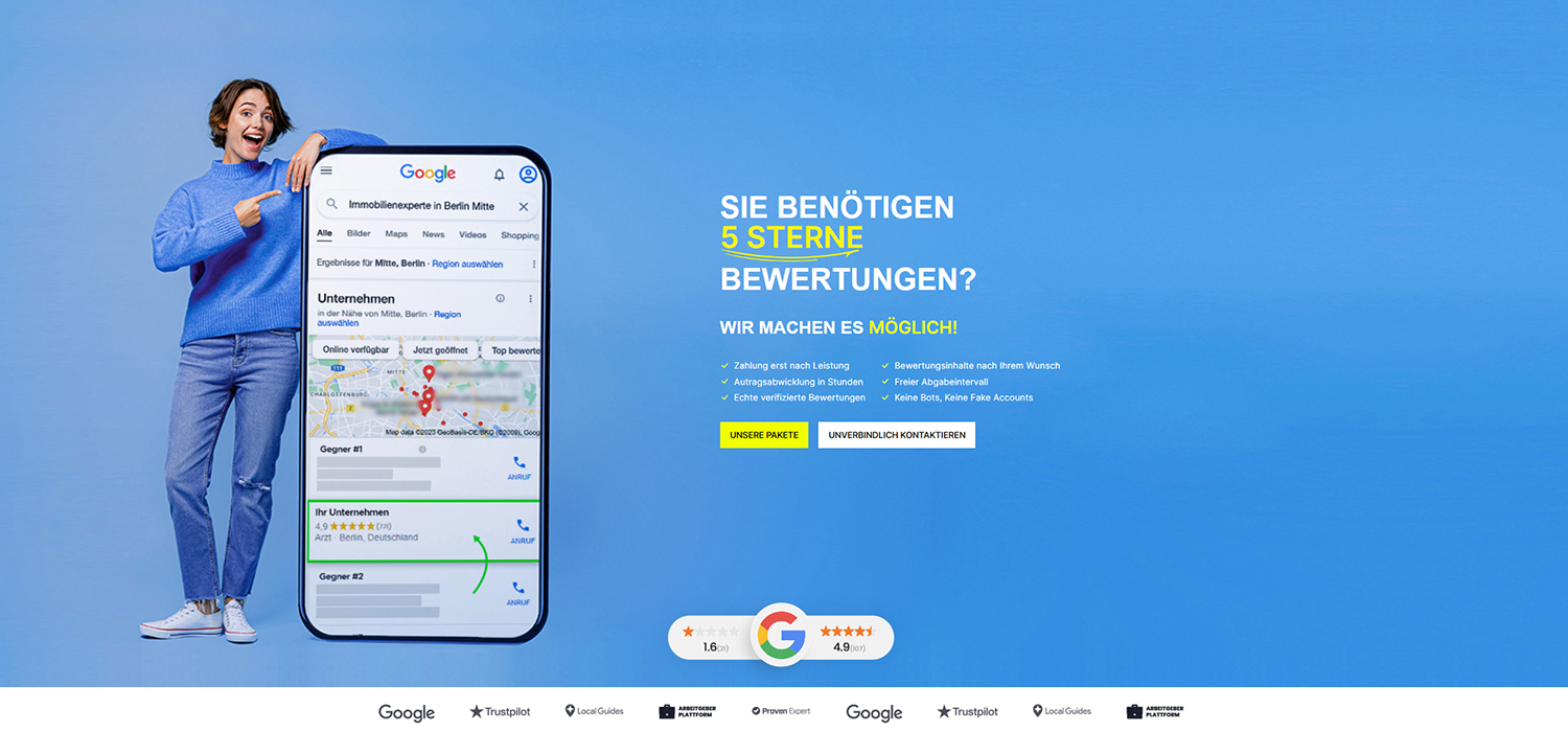 Beispiel: Überschrift + Preisliste – Screenshot