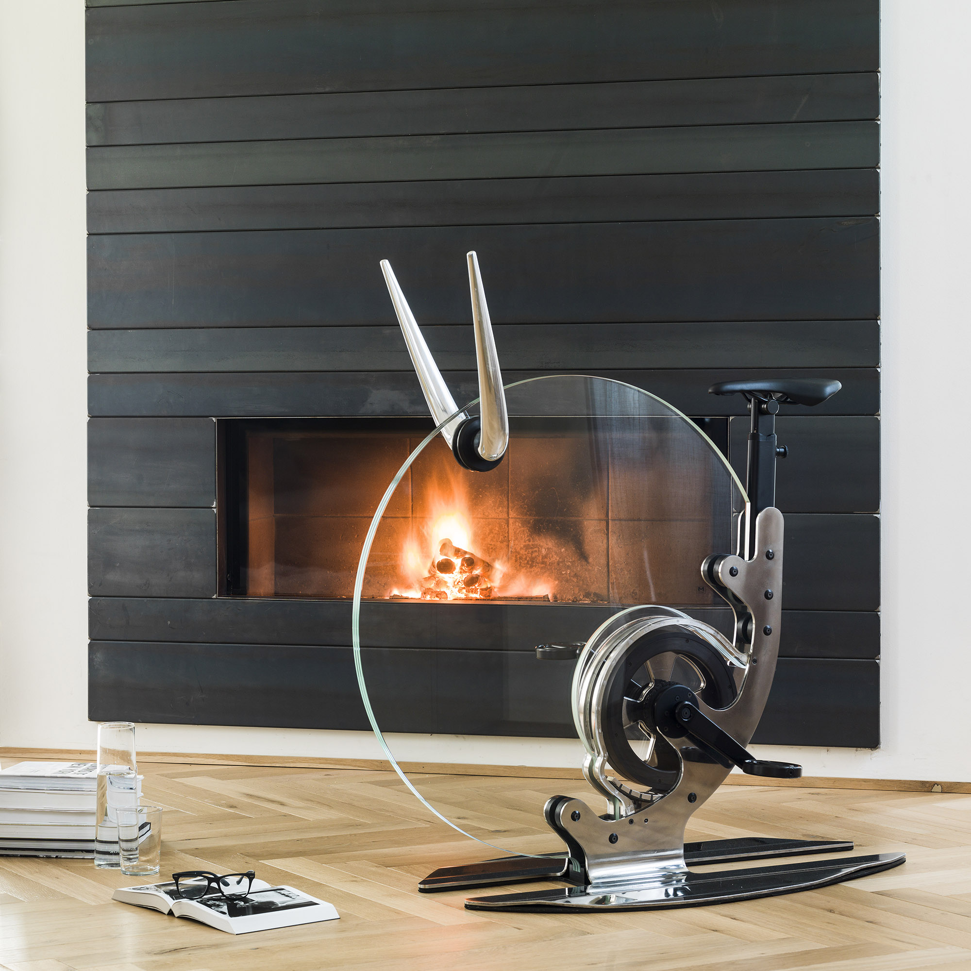 CICLOTTE Luxus Design Ergometer aus Glas – Chrom