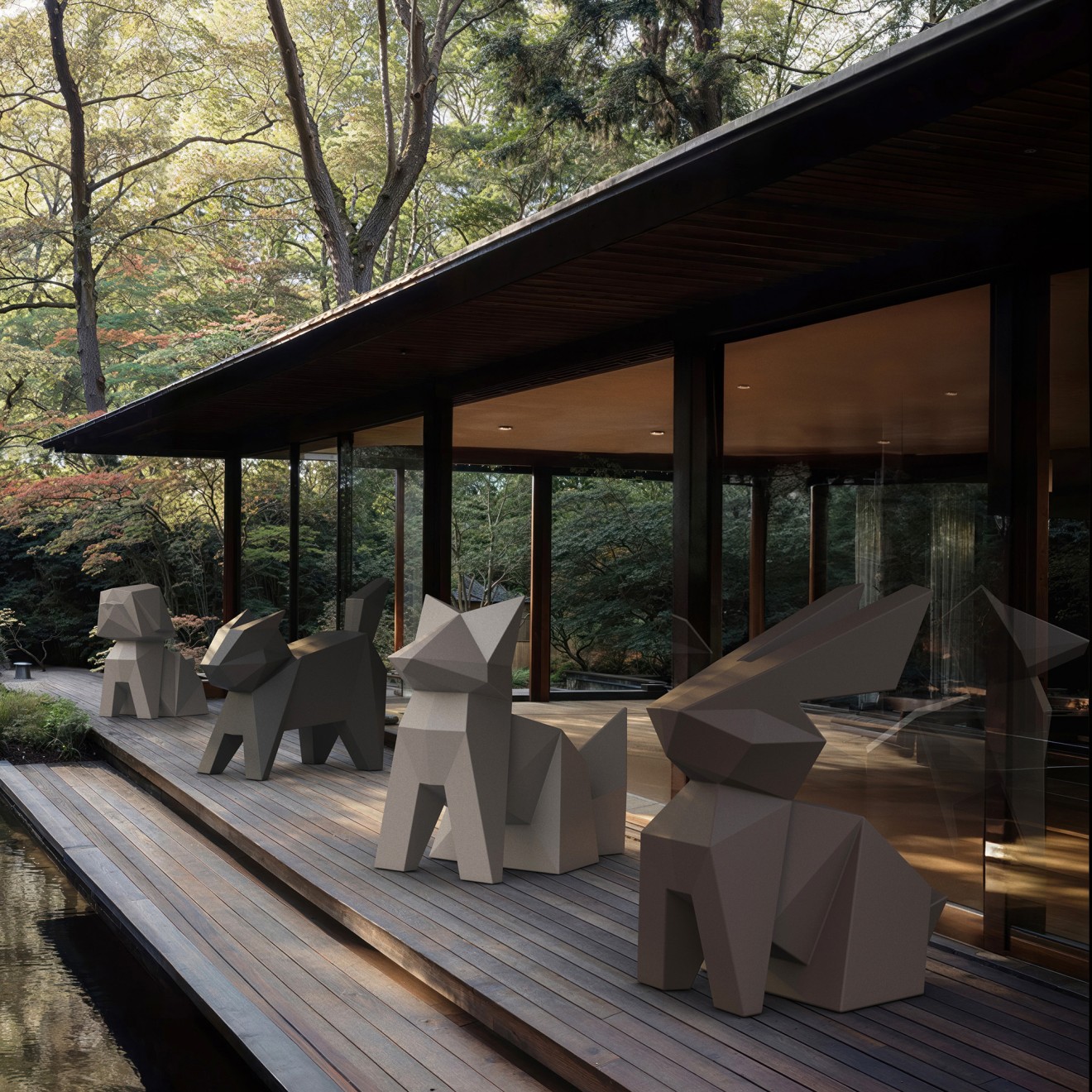 VONDOM ORIGAMI Löwe – avantgardistische Designskulptur für Outdoor & Objekt