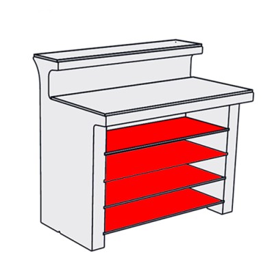 Einlegeböden: 4 Glasböden