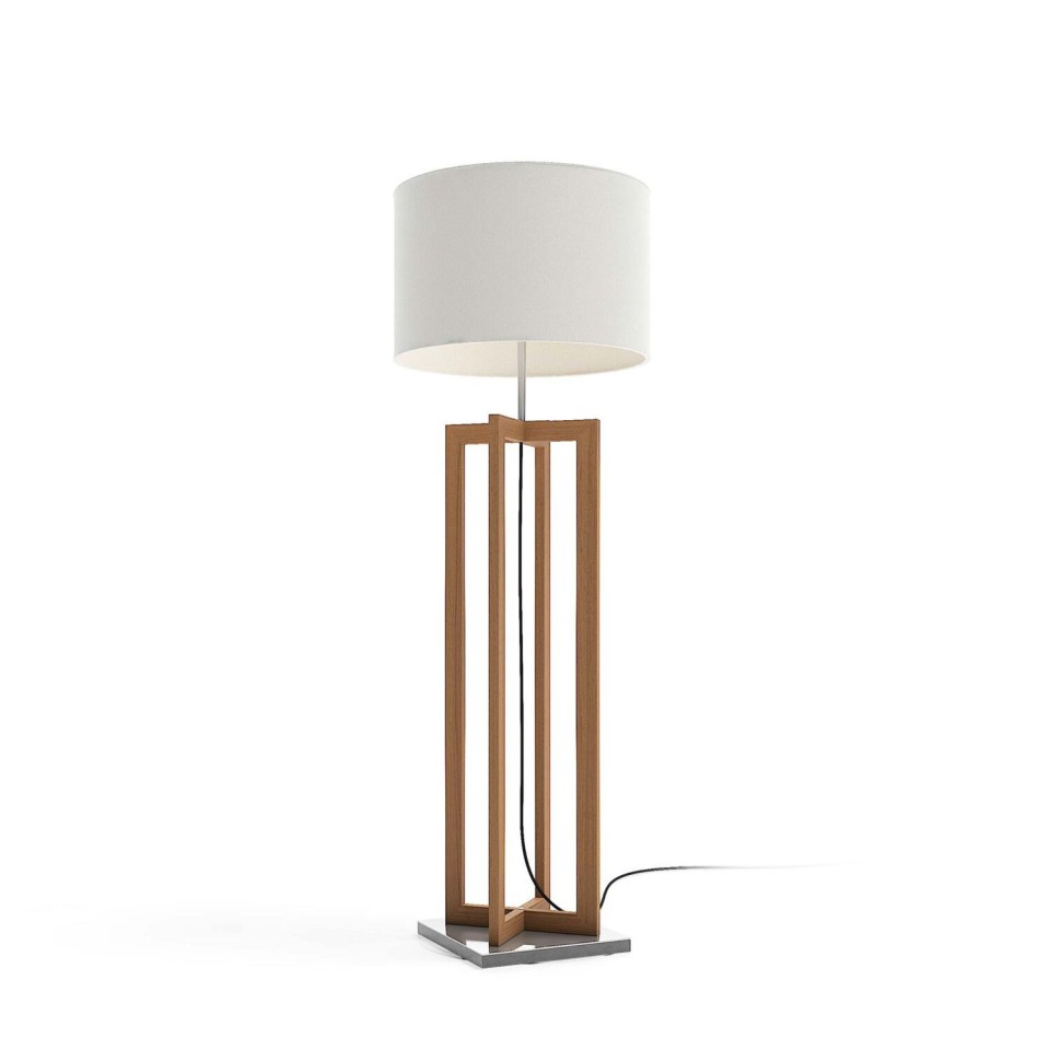 ATMOSPHERA VERTIGO Design-Stehleuchte aus Teakholz für Terrasse und Wohnbereich