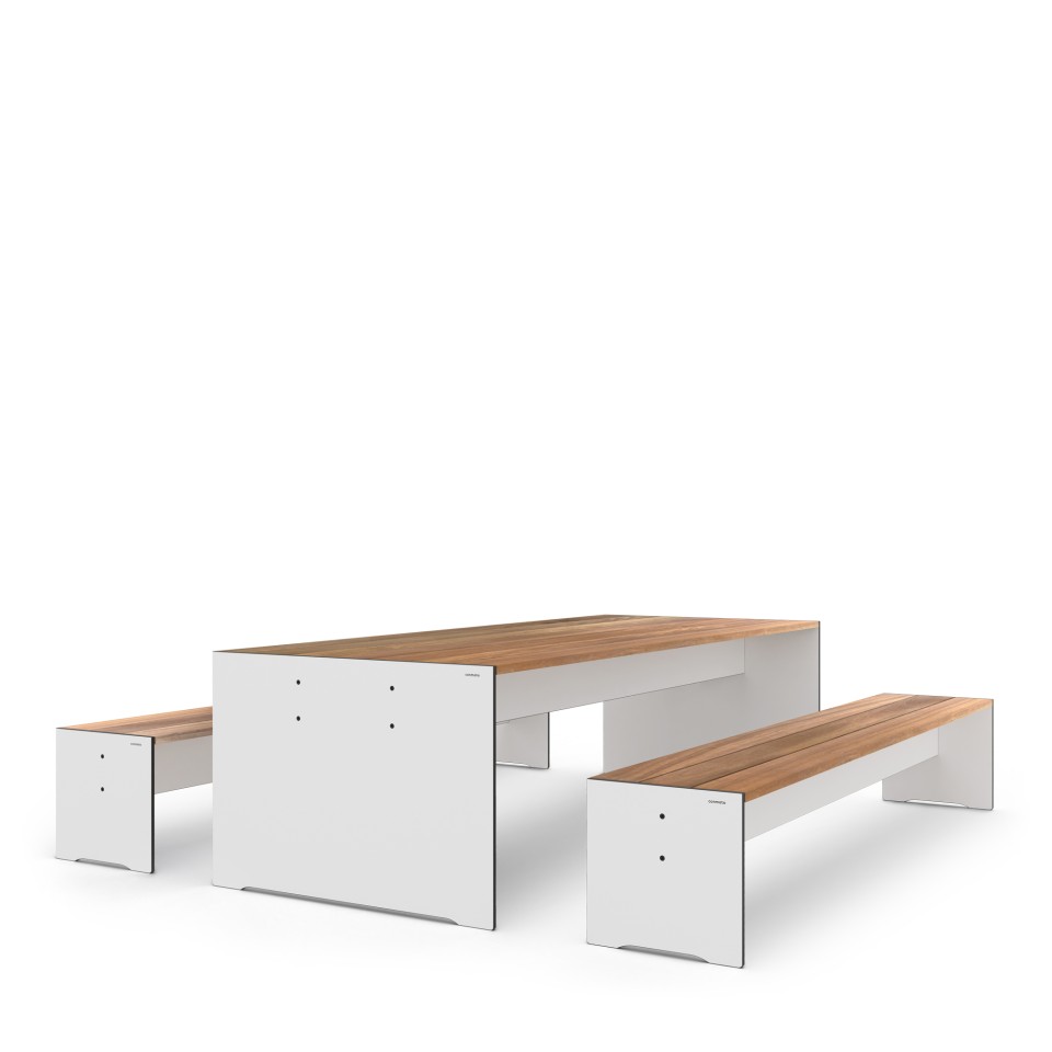 CONMOTO Tisch & 2 Bänke RIVA Wood