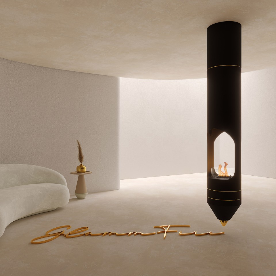 GLAMMFIRE Cheminée au bioéthanol SIGNATURE noir / or
