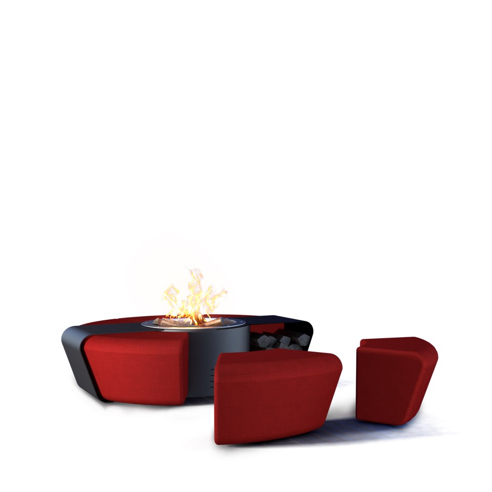 GLAMMFIRE Holz-Feuerstelle CIRCUS mit Sitzelementen