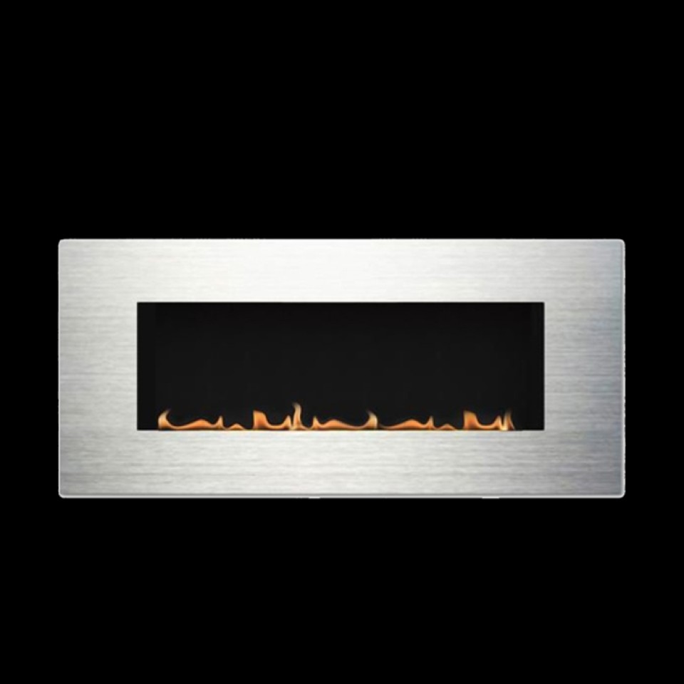 GlammFire APOLLO Ethanolkamin aus Edelstahl – Wandkamin ohne Schornstein, lineare Flamme, automatisch oder mechanisch, geprüfte Sicherheit
