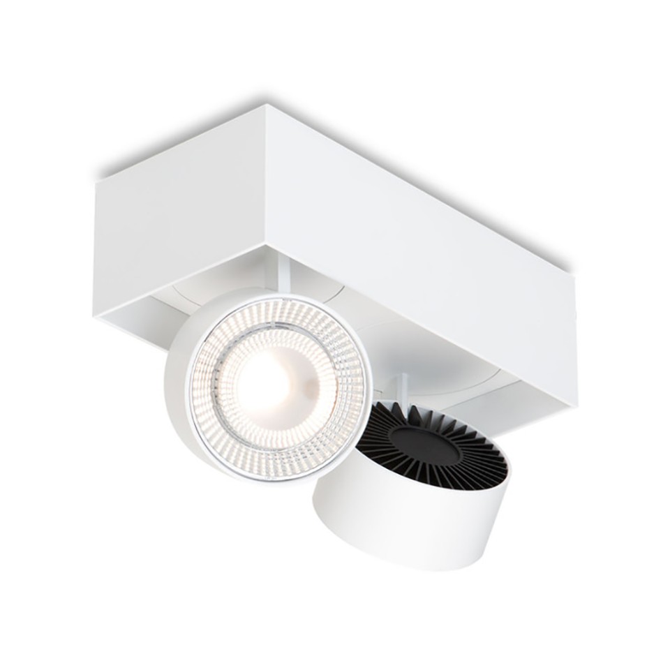 MAWA Wittenberg 4.0 – LED-Aufbaustrahler rechteckig – 2-flammig - halbbündig