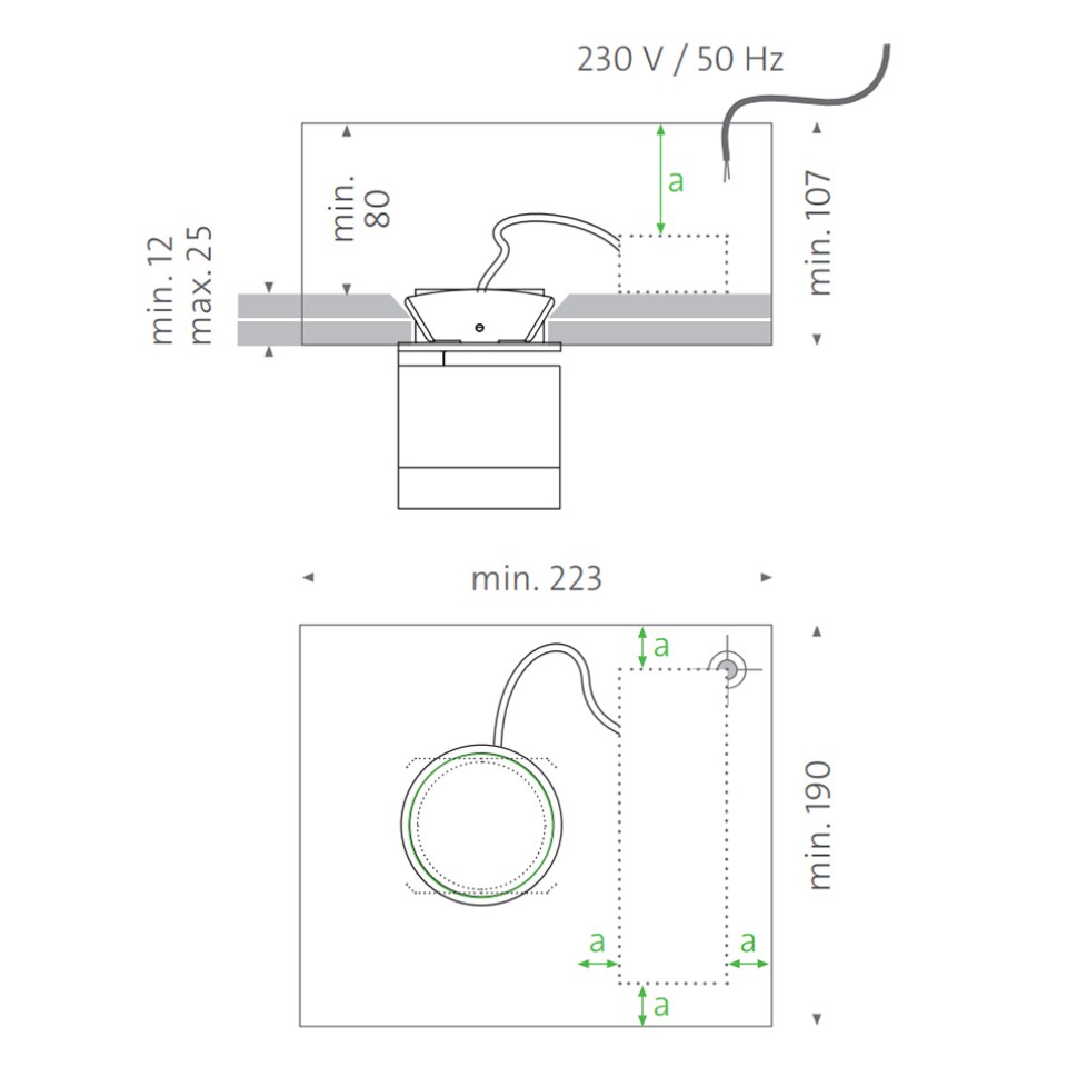 MAWA Wittenberg 4.0 ZOOM – LED-Einbaustrahler – rund – 1-flammig