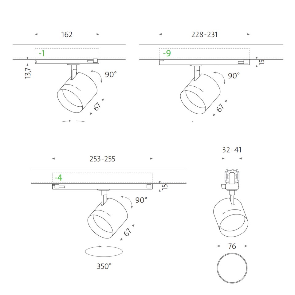 MAWA Wittenberg 4.0 - Reflektor szynowy LED ZOOM z adapterem TI
