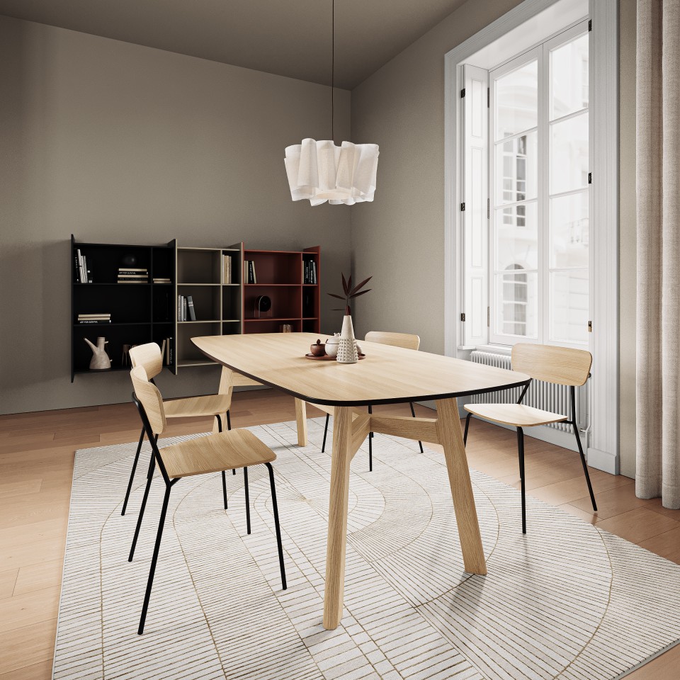 SCULPTURES JEUX Esstisch GEM 220x100 - Eiche