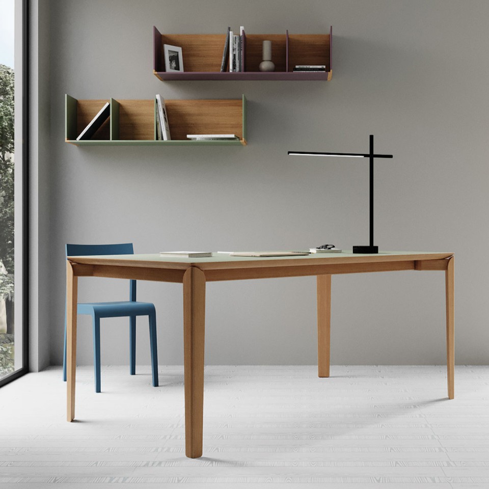 SCULPTURES JEUX Esstisch TOUCHE 180/230/280 x 100 - Eiche / Laminat