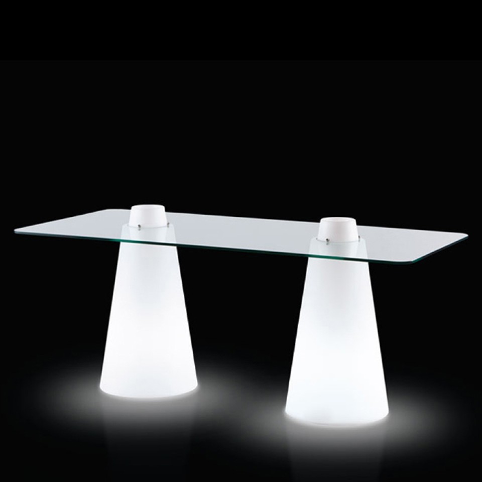 SLIDE DESIGN Table haute éclairée DOUBLE PEAK 72