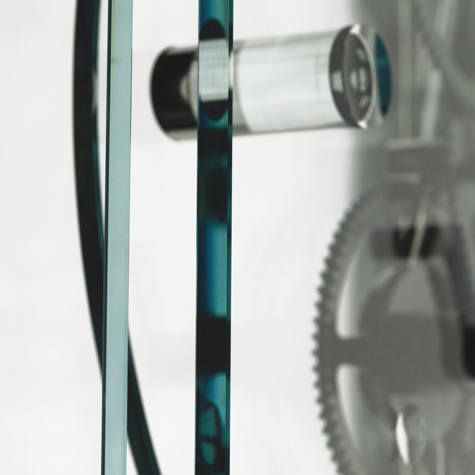 TECKELL Standuhr / Luxus Design Pendeluhr ADAGIO Marmor silber