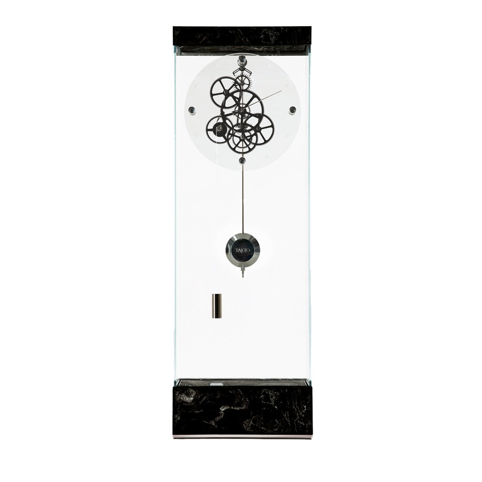 TECKELL Standuhr / Luxus Design Pendeluhr ADAGIO Marmor schwarz