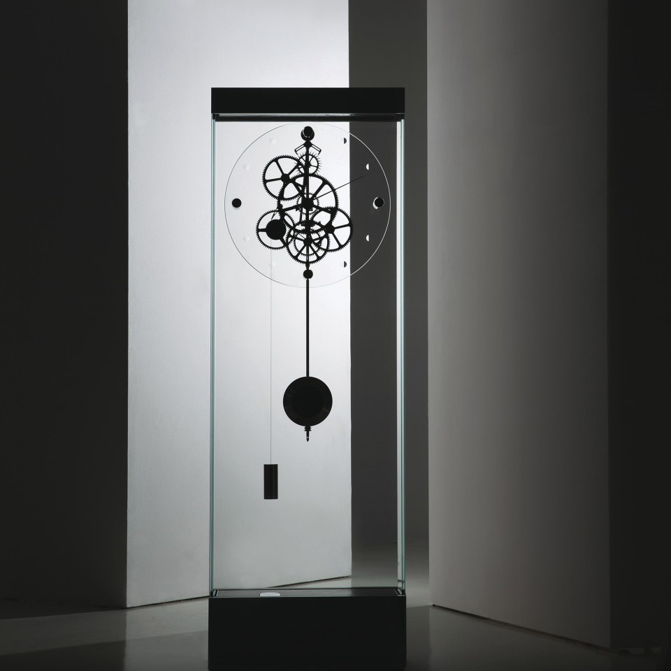 TECKELL Standuhr / Luxus Design Pendeluhr ADAGIO Marmor schwarz