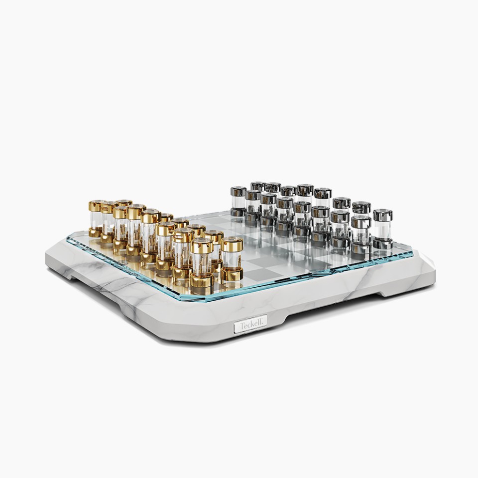 TECKELL Luxus STRATEGO Marmor weiß - Schach