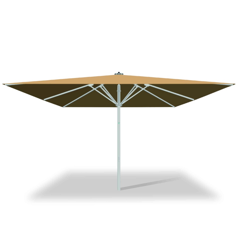 UHLMANN Typ T 2,5 × 2,5 m – quadratischer Premium-Sonnenschirm für Terrasse und Cafébereich, Made in Germany