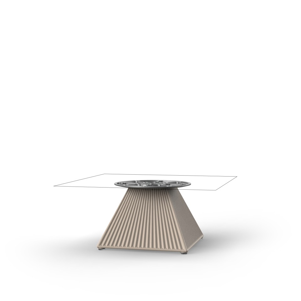 VONDOM GATSBY Mały stolik do salonu - kwadratowa podstawa - 25 x 50-59 cm