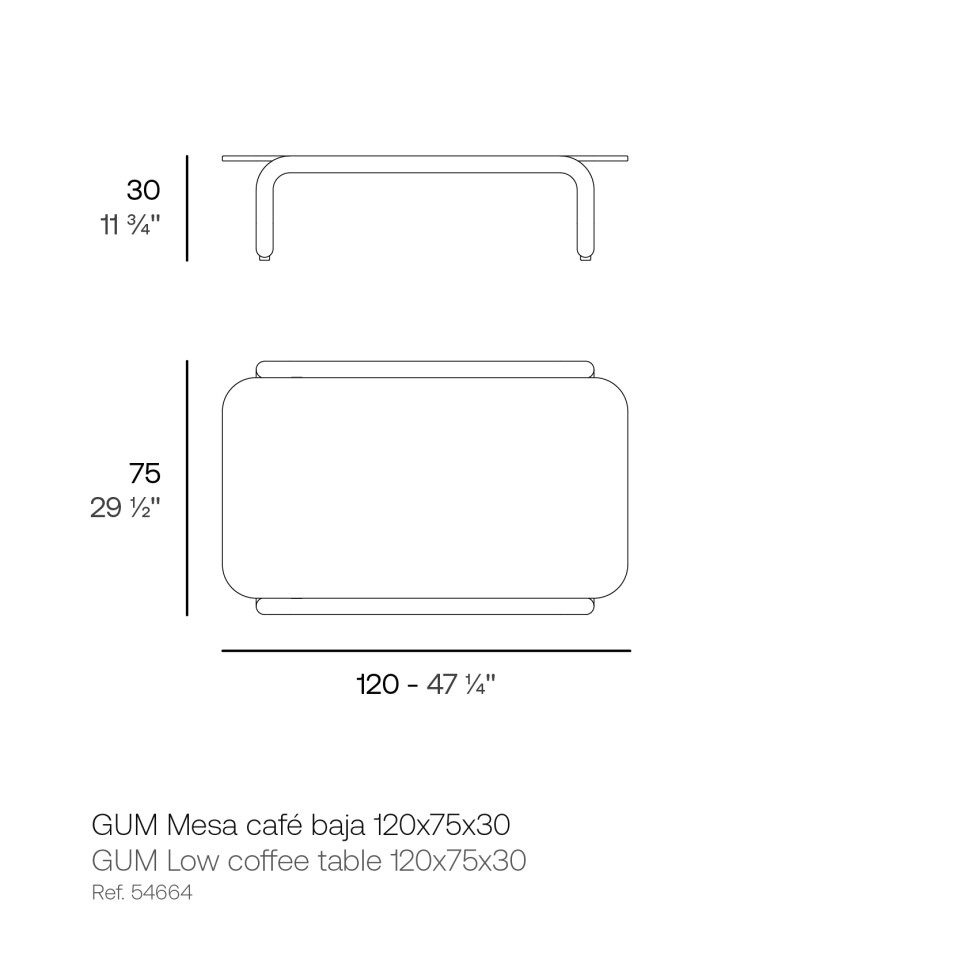 VONDOM Couchtisch GUM 75x120x30 cm