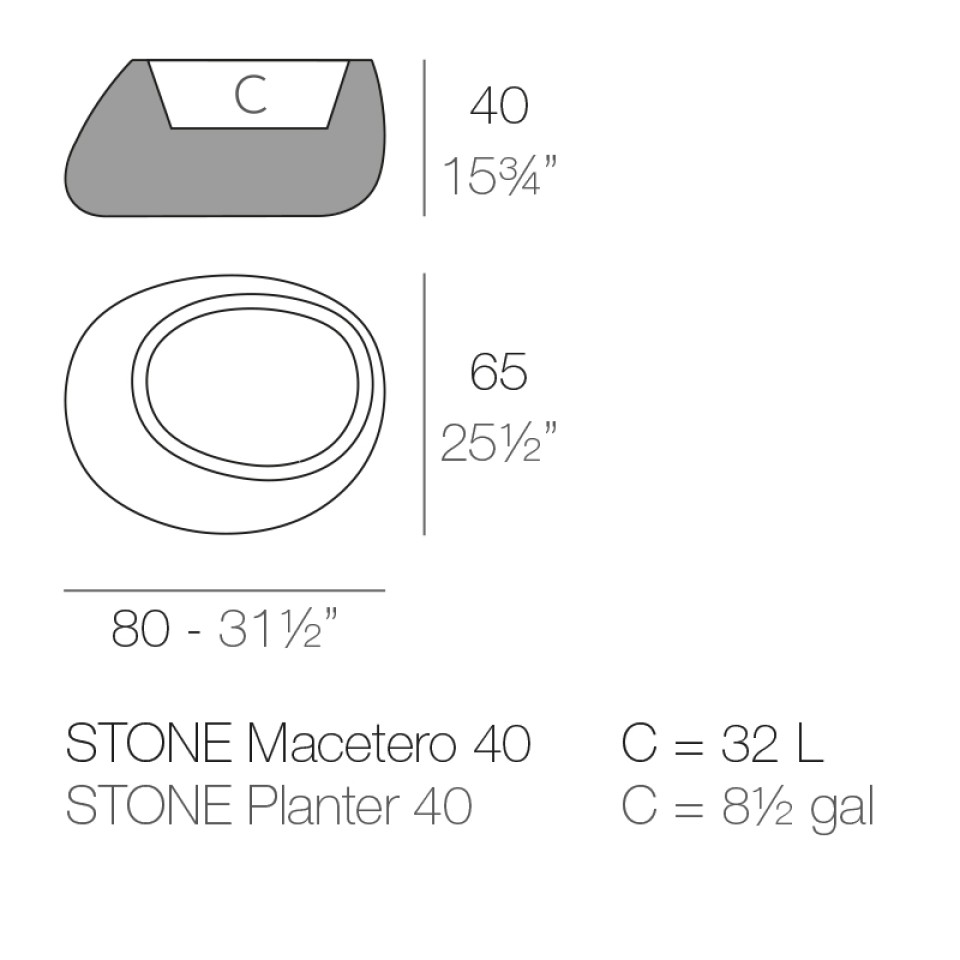 VONDOM STONE 40 planter