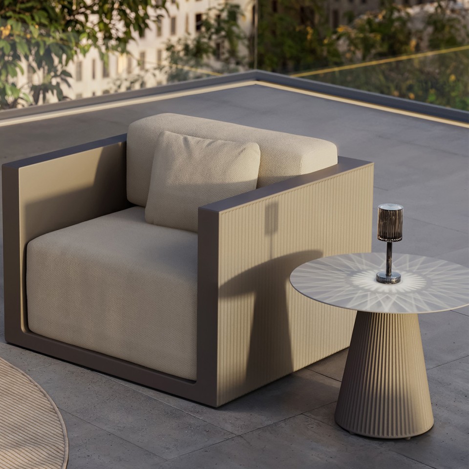 VONDOM Beisteltisch GATSBY Small - Fuß rund - 40 x Ø 50-69 cm