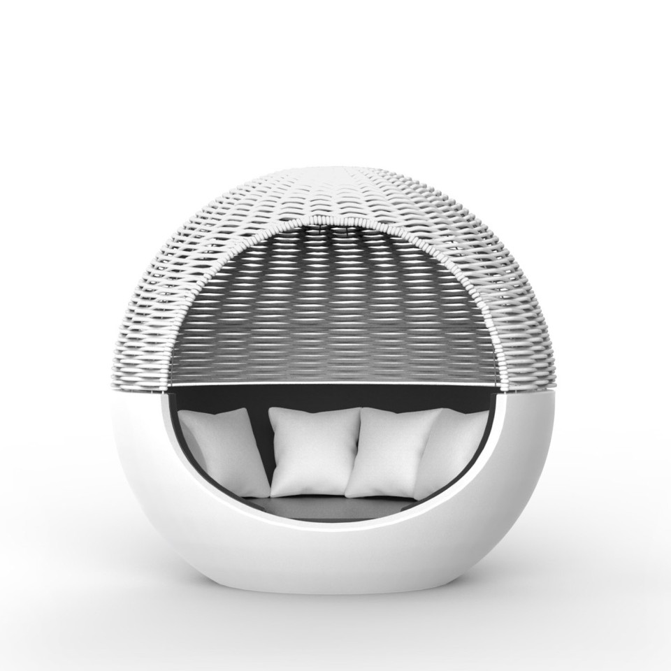 VONDOM Ліжко денне MOON з дахом з плетеної мотузки - 218x199cm