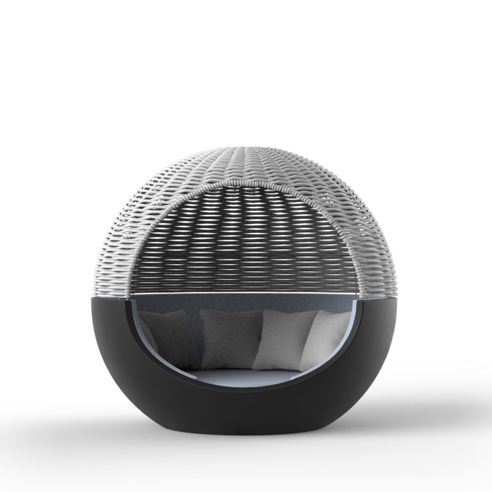 VONDOM Ліжко денне MOON з дахом з плетеної мотузки - 218x199cm