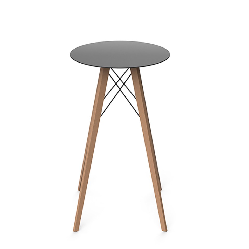 VONDOM Stehtisch FAZ Holz - Ø 50/60 x 105cm