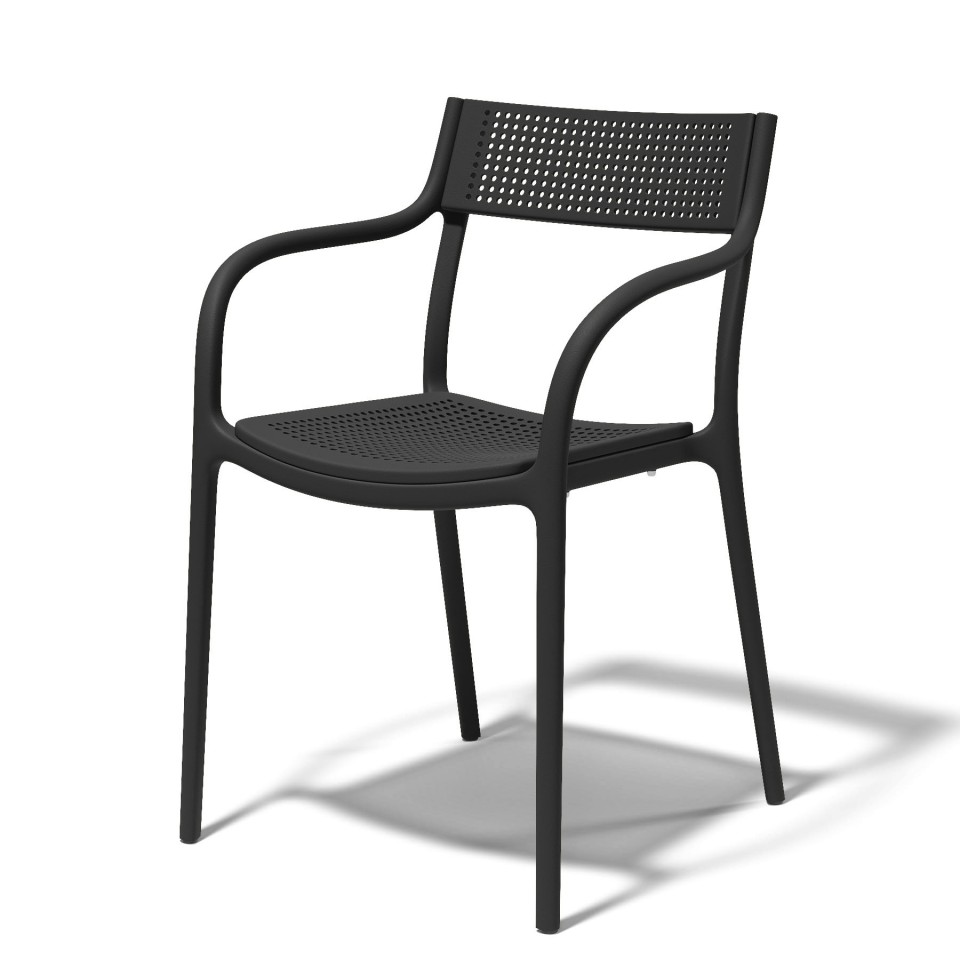 VONDOM Fotel MADISON DOTS - Black - Zestaw 4 sztuk