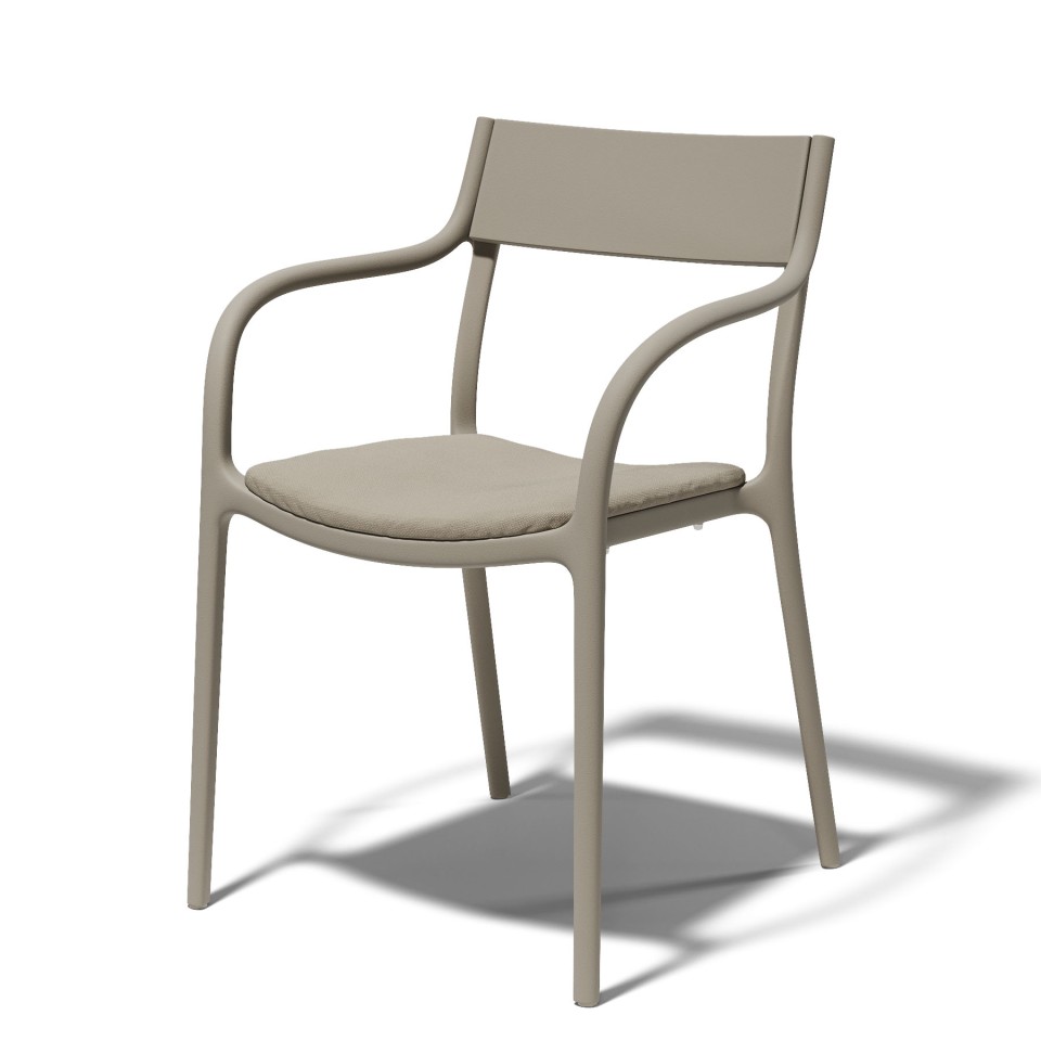 VONDOM Armlehnstuhl MADISON Polster - Tortora - 4er Set