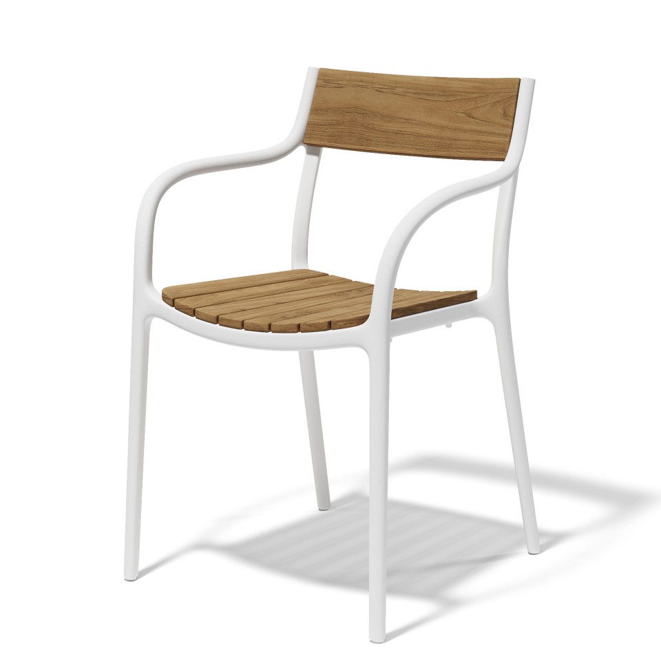 VONDOM Armlehnstuhl MADISON WOOD - White - 4er Set