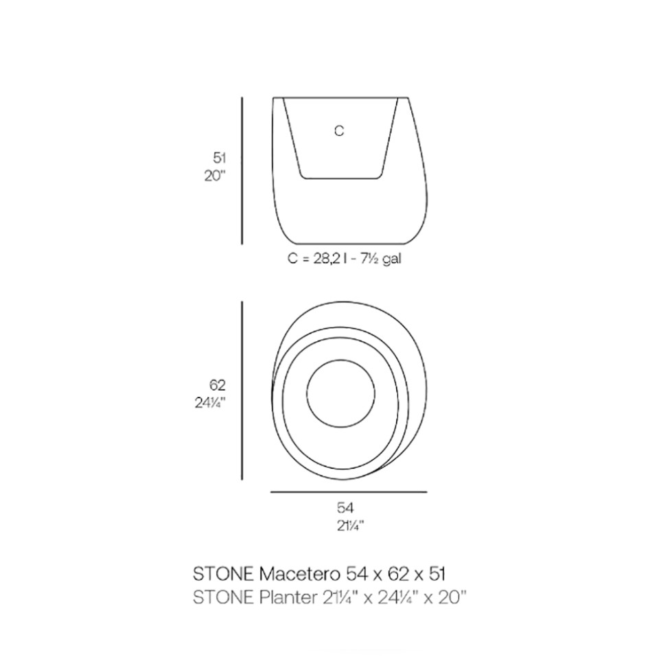 VONDOM Pflanzgefäß STONE 51