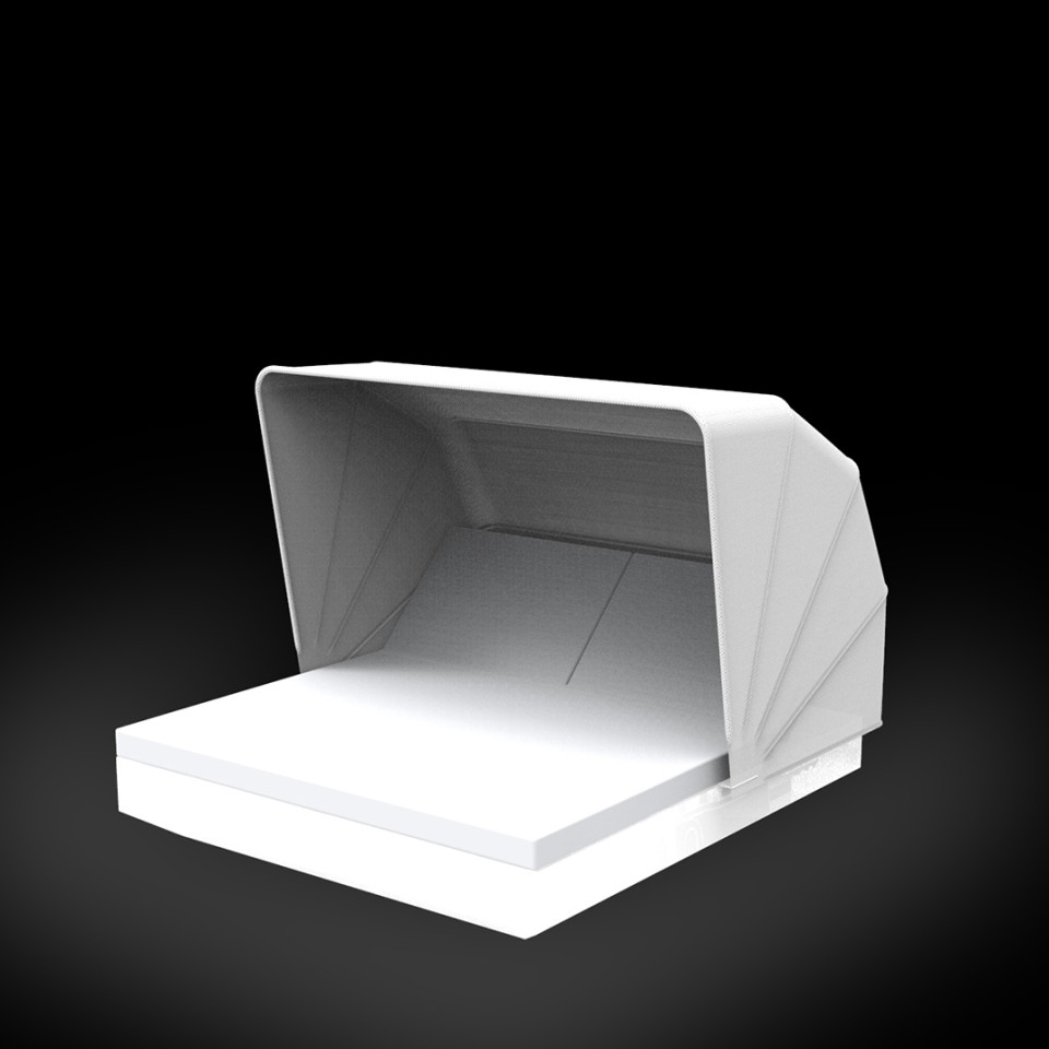 VONDOM Podświetlane łóżko dzienne VELA 2 z baldachimem przeciwsłonecznym - 180x200cm