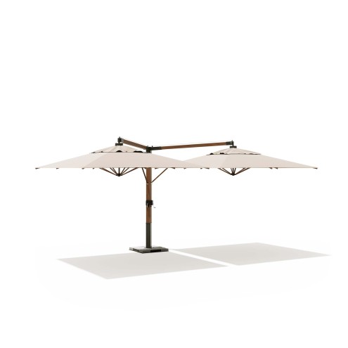 ATMOSPHERA Duo-Sonnenschirm FELIX V 3x6 m - Iroko-Holz