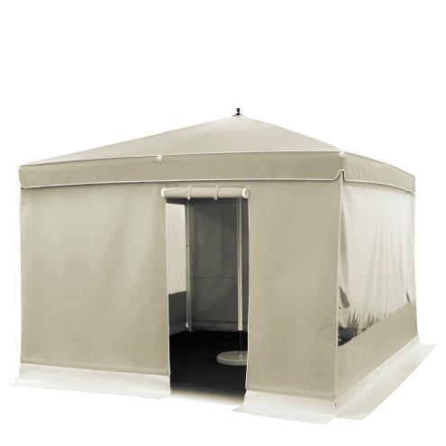 CARAVITA Sonnenschirm BIG BEN mit Seitenplanen 4 x 4 Meter