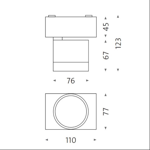 MAWA Wittenberg 4.0 ZOOM – LED-Aufbaustrahler – rechteckig – 1-flammig