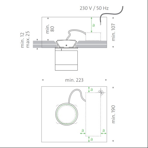 MAWA Wittenberg 4.0 ZOOM – LED-Einbaustrahler – rund – 1-flammig