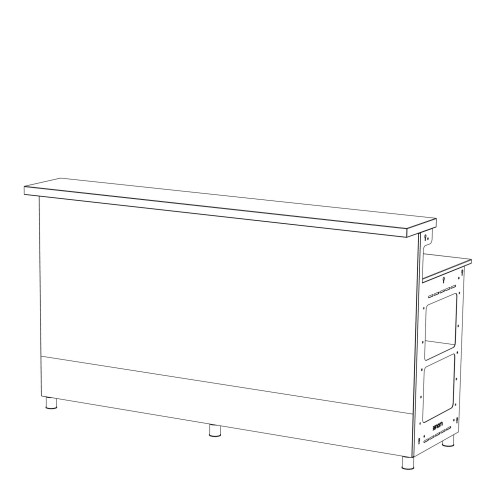 MOREE Barelement / Theke LED - 208 x 107 x 70 cm