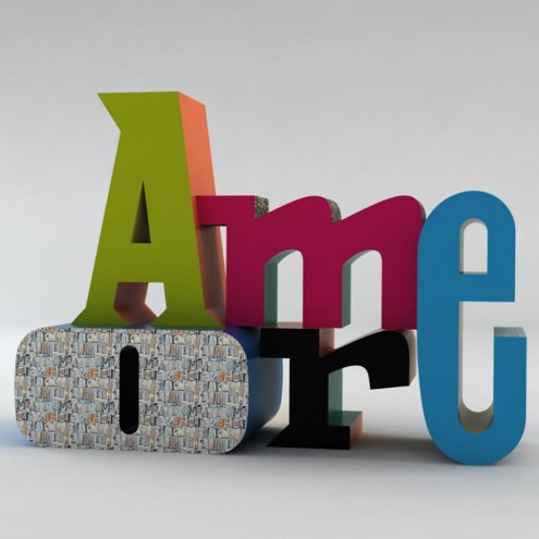 SLIDE ART Skulptur AMORE by Javier Mariscal