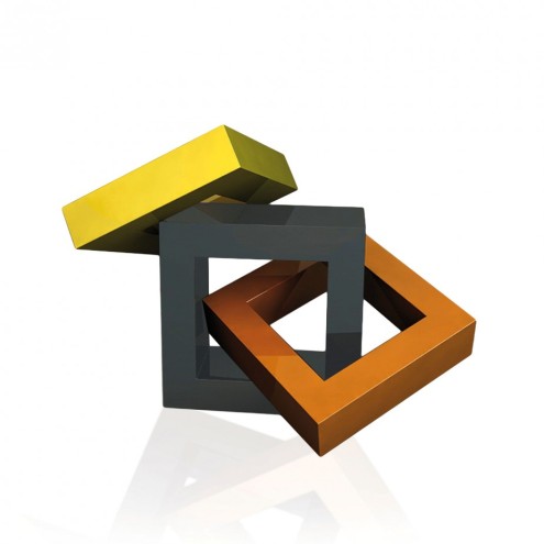 SLIDE ART 3D Skulptur CARRE` 3 by Jean-Claude-Farhi