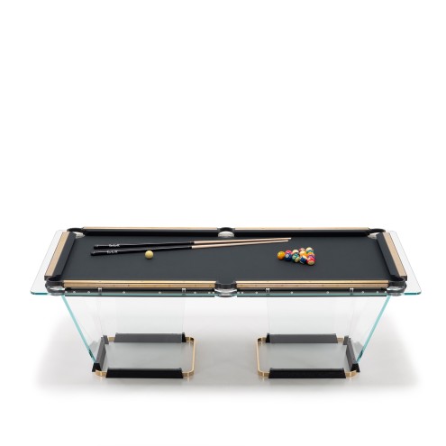 TECKELL T1.3 Billardtisch Gold Luxus-Design aus Glas & Holz