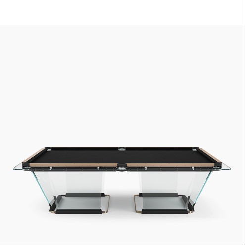 TECKELL T1.1Billardtisch hellbronze Luxus-Design aus Glas und Holz