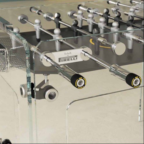TECKELL Cristallino PIRELLI - Luxus Tischfussball aus Glas - Limited Edition