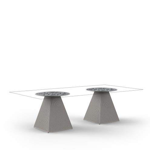 VONDOM stół do jadalni GATSBY kwadratowa podstawa - 260x129x73cm