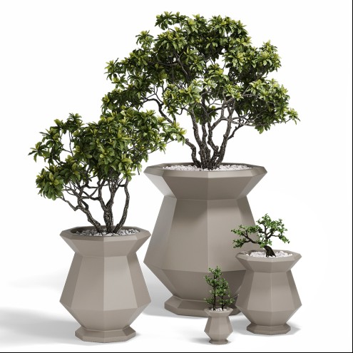 VONDOM planter ORIGAMI Kashi 80 / 120 cm - Set of 2