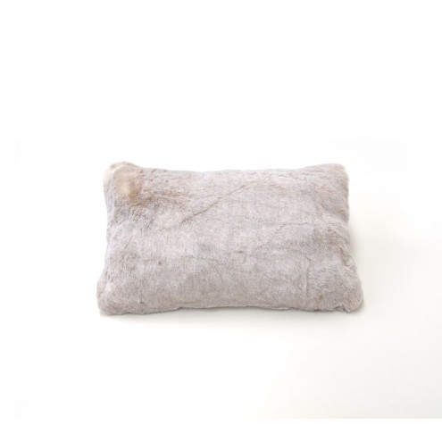 KATRIN LEUZE Webfellkissen - Rex Kanin optik gemustert snowtop / beige
